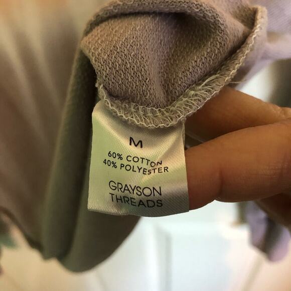 Grayson/Threads Tie Dye Crop Sweatshirt Purple/White/Peach Size Medium - Picture 4 of 8